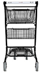 EXpress3500 metal shopping cart black rear view