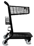 EXpress3500 metal shopping cart with rear basket