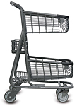 Express6050 Metal Grocery Shopping Cart with Lower Tray
