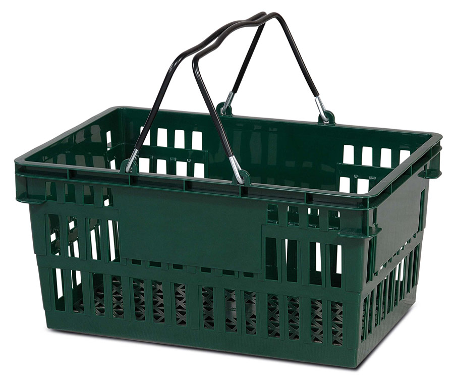Plastic Hand Baskets with Wire Handles 26 Liters