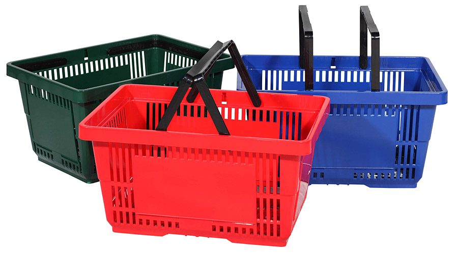 28 Liter Grocery Shopping Plastic Hand Baskets