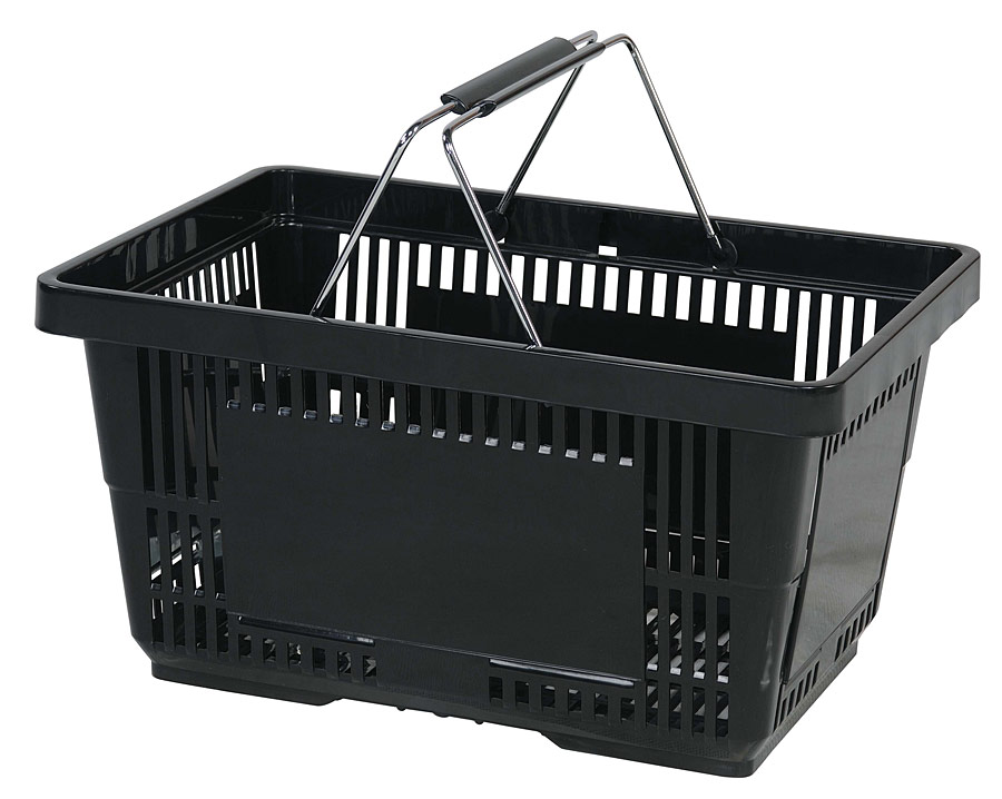 Plastic Hand Baskets with Wire Handles 28 Liters