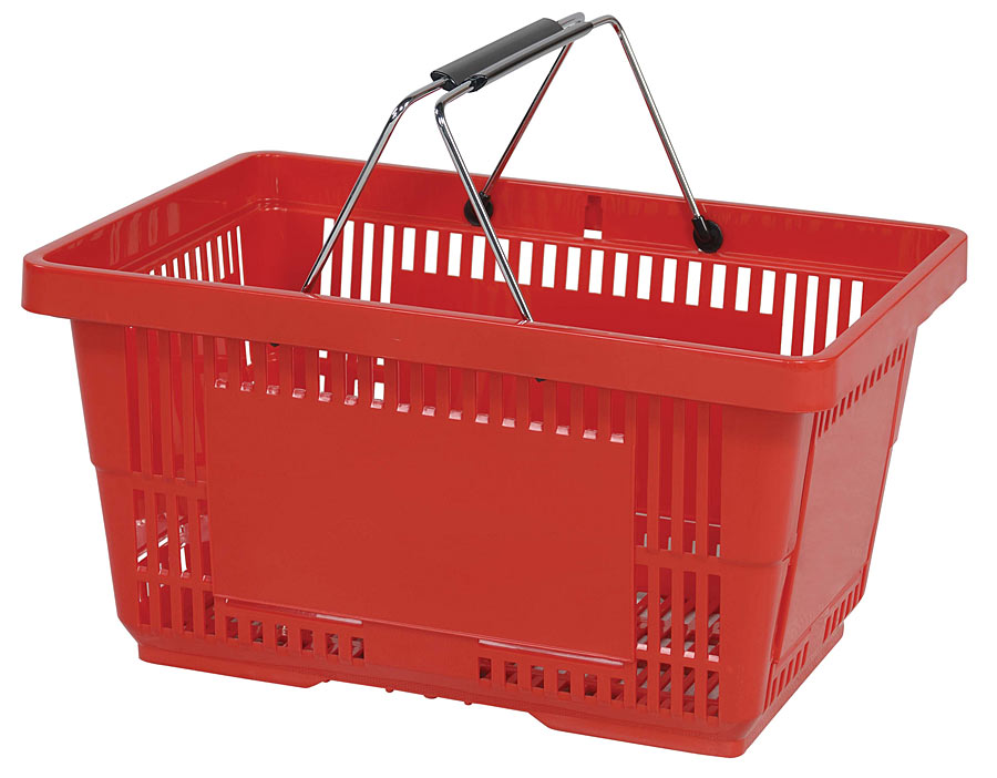 Plastic Hand Baskets with Wire Handles 28 Liters