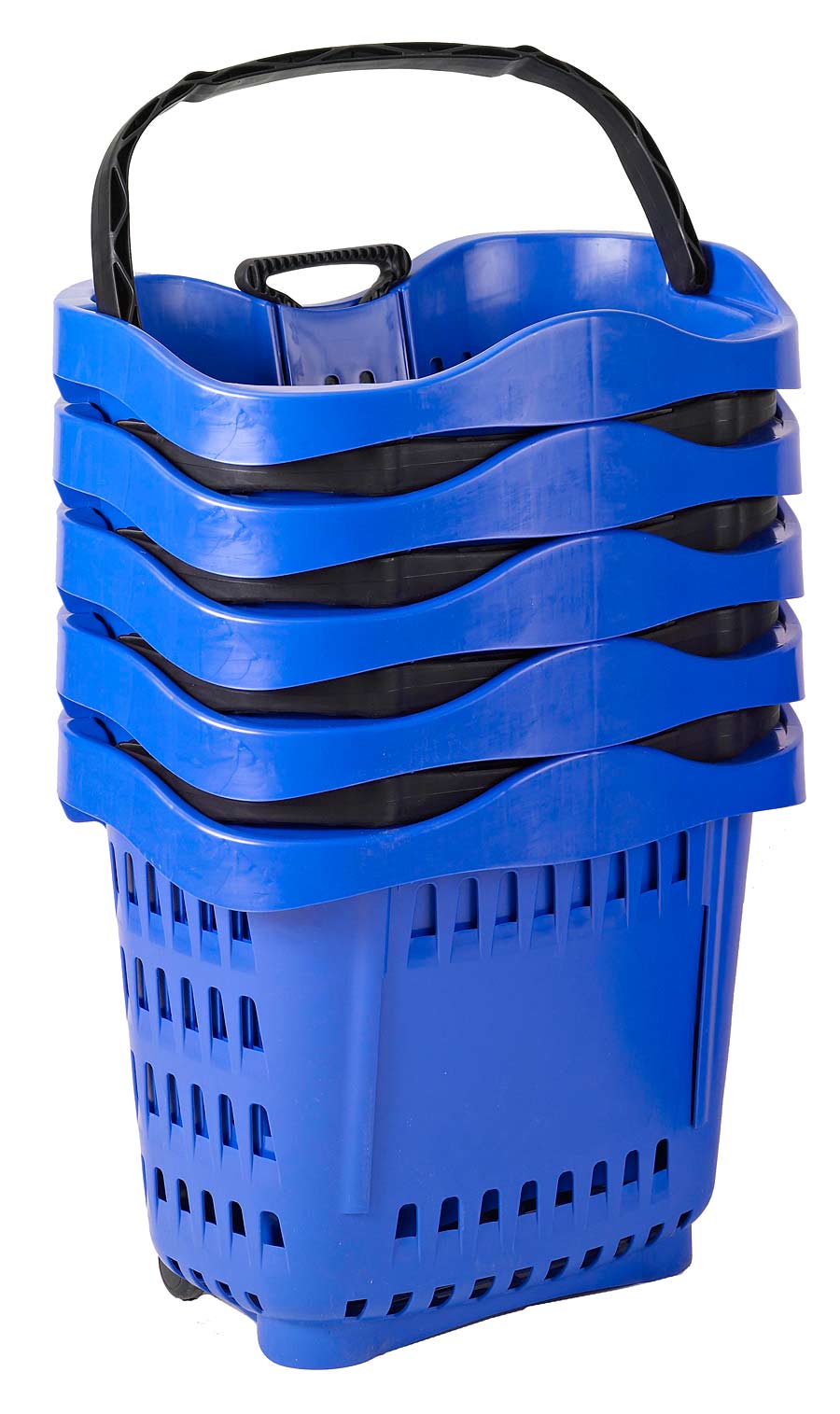 43 Liter 100% Polypropylene Rolling Plastic Shopping Hand Baskets