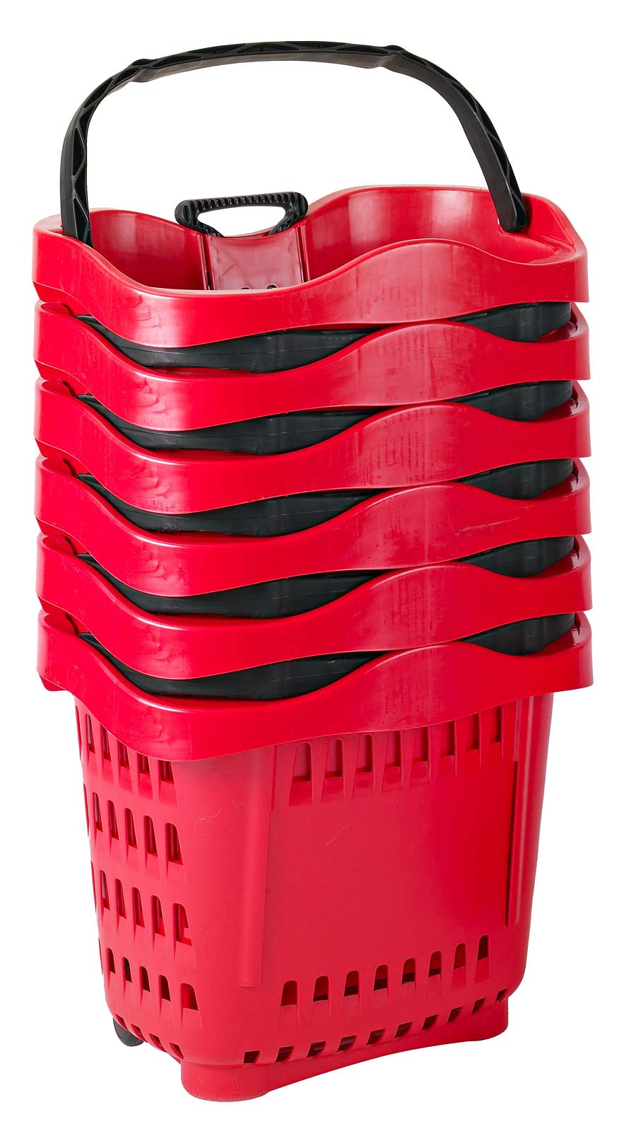 43 Liter 100% Polypropylene Rolling Plastic Shopping Hand Baskets