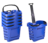43 Liter 100% Polypropylene Rolling Plastic Shopping Hand Baskets