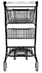EXpress3500 metal shopping cart black rear view