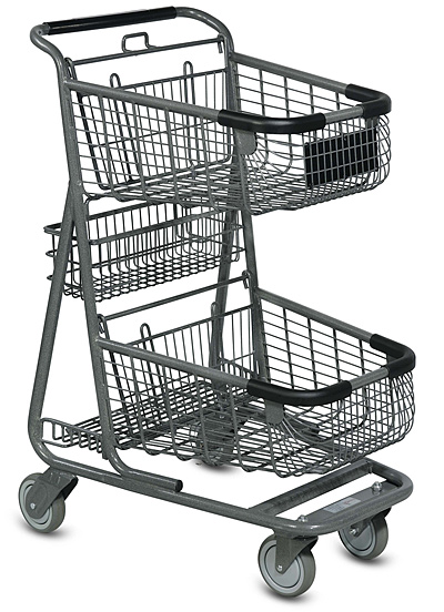 Express6050 Metal Grocery Shopping Cart with Lower Tray