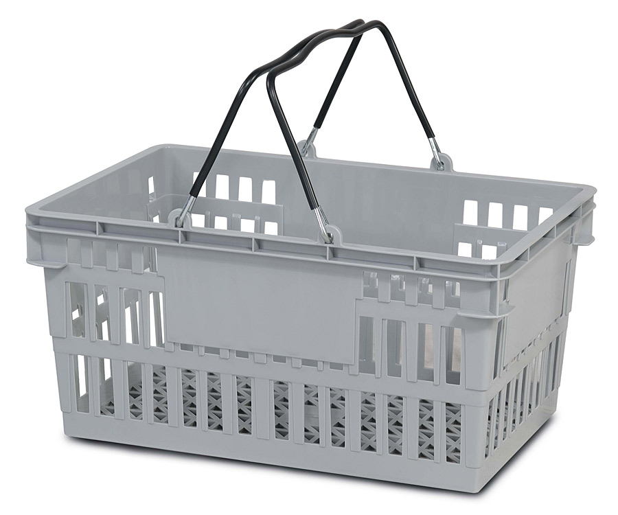 Plastic Hand Baskets with Wire Handles 26 Liters