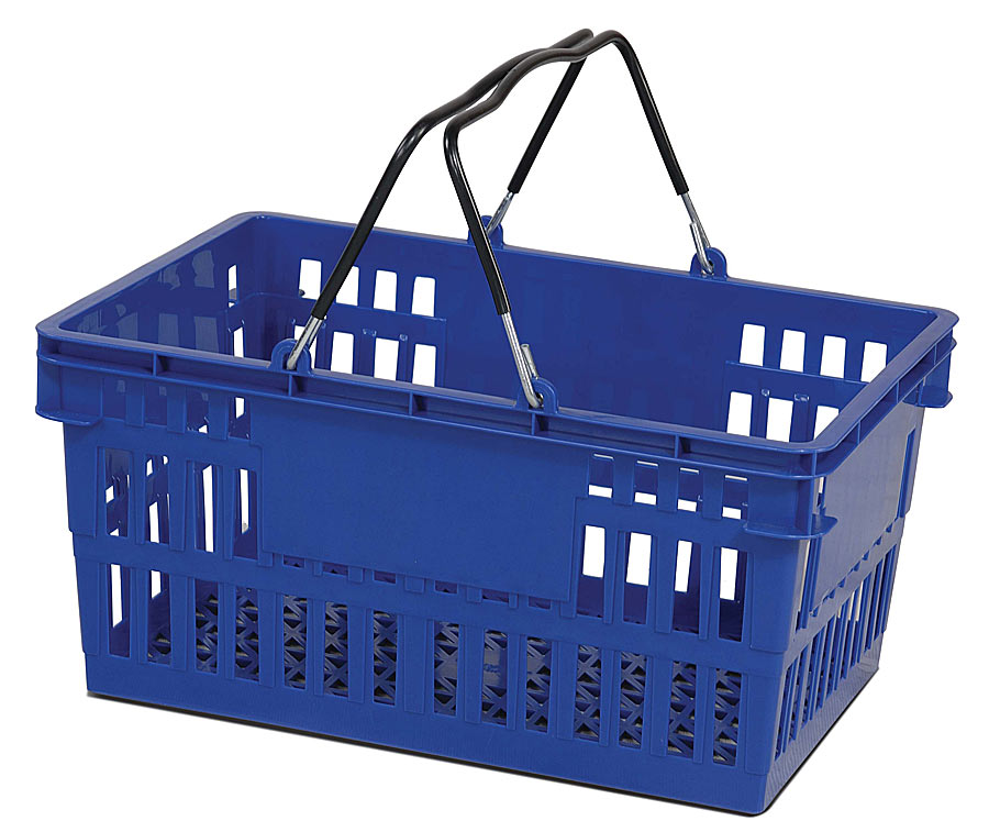 Plastic Hand Baskets with Wire Handles 26 Liters