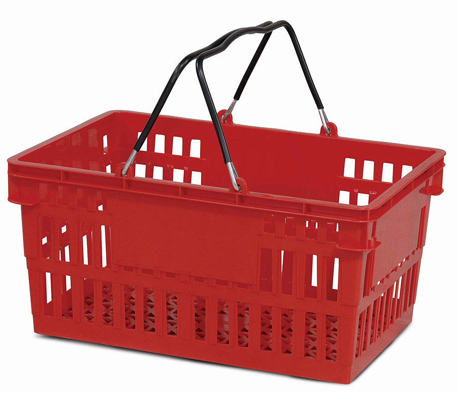 Plastic Hand Baskets with Wire Handles 26 Liters