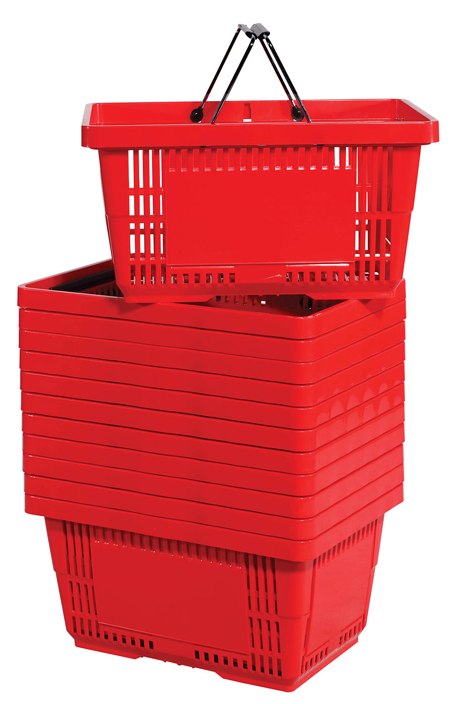 Plastic Hand Baskets with Wire Handles 28 Liters