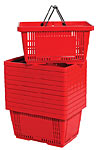 Plastic Hand Baskets with Wire Handles 28 Liters